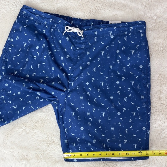 ST JOHN’S BAY ,Size 2XL,Blue Patterned Men's Swim Shorts - Picture 11 of 17